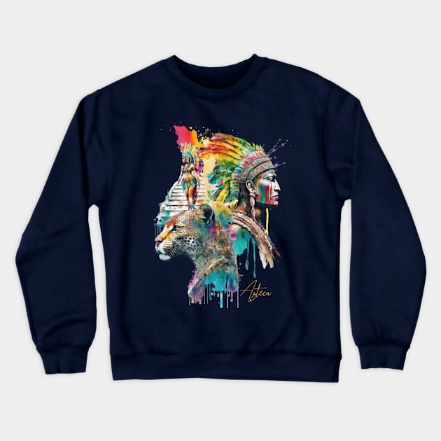 Aztec Temple Crewneck Sweatshirt by TheJoomrage